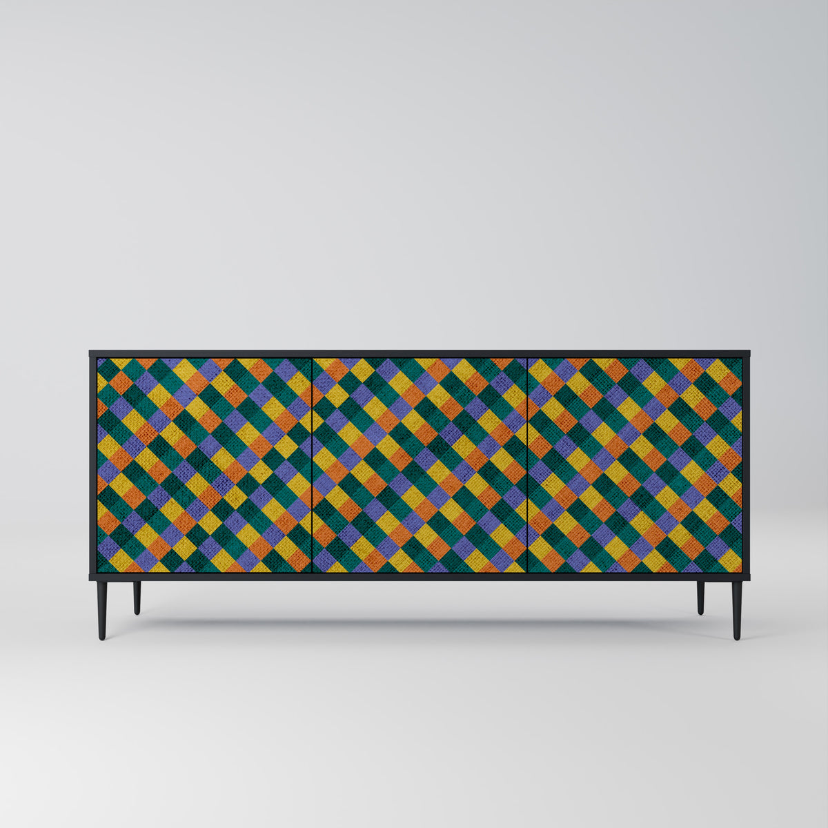 PAINTED SQUARES MIX 3-türiges Sideboard