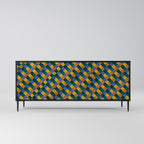 PAINTED SQUARES MIX 3-Door Sideboard