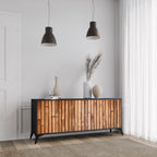 NATURAL WOOD 3-Door Sideboard