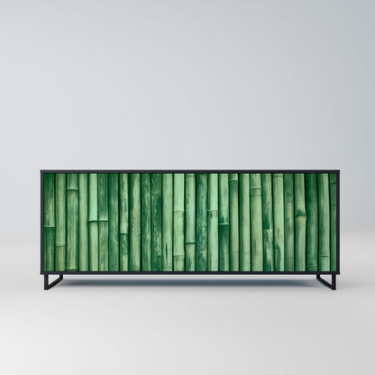 NATURAL GREEN 3-Door Sideboard in Black Finish