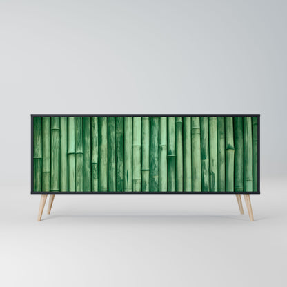 NATURAL GREEN 3-Door Sideboard in Black Finish