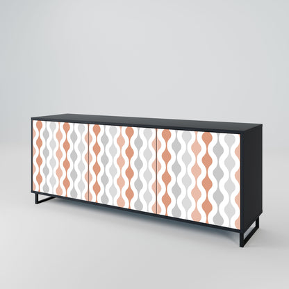 Credenza HAZY NOSTALGIA a 3 ante in finitura nera