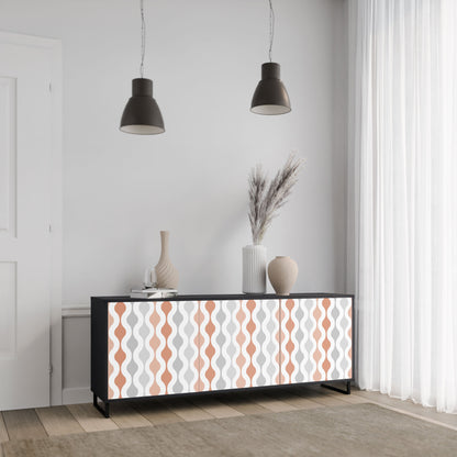 Credenza HAZY NOSTALGIA a 3 ante in finitura nera