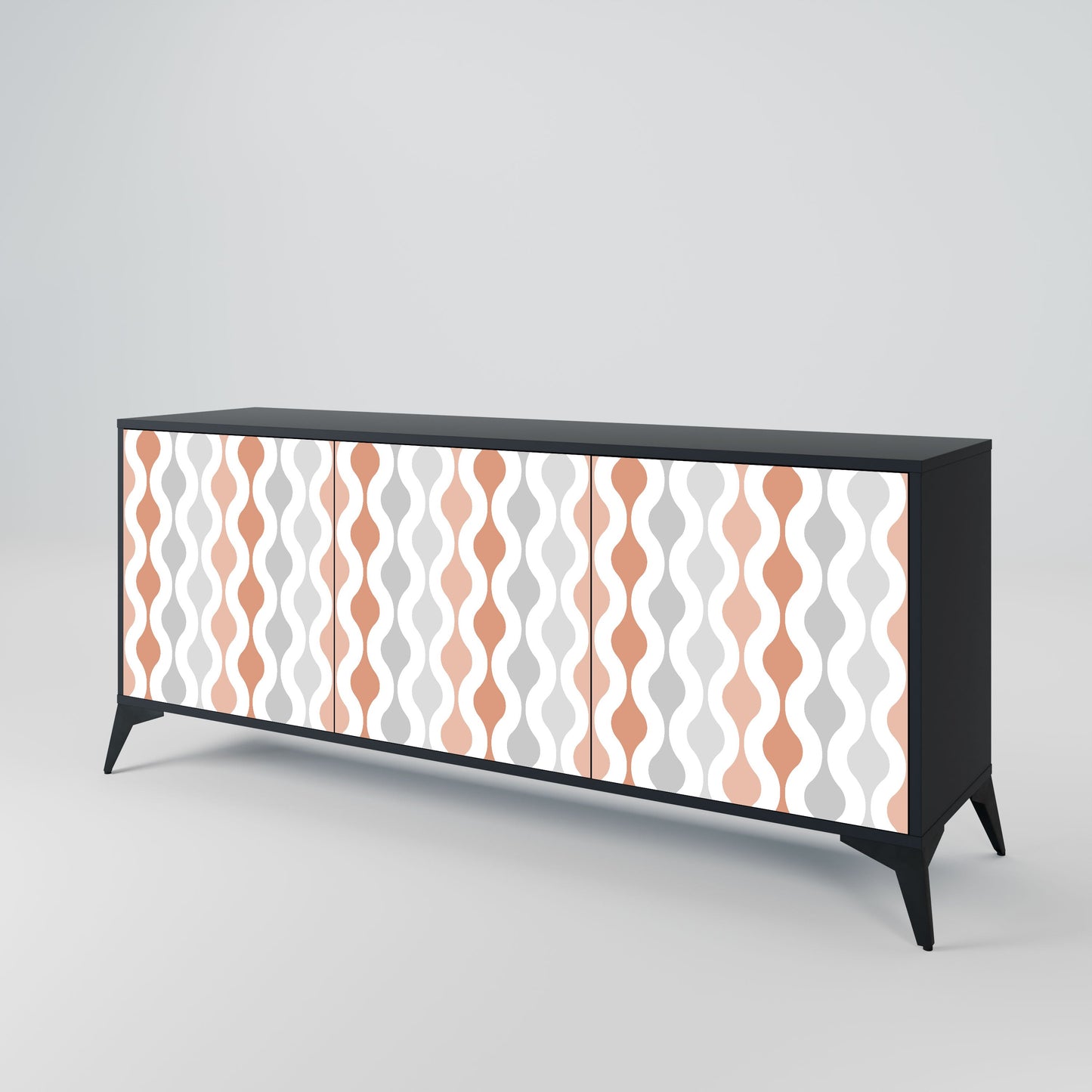 Credenza HAZY NOSTALGIA a 3 ante in finitura nera