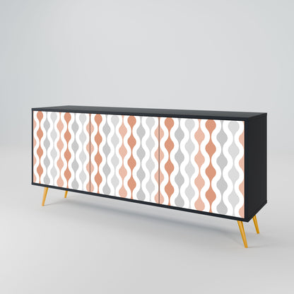 Credenza HAZY NOSTALGIA a 3 ante in finitura nera