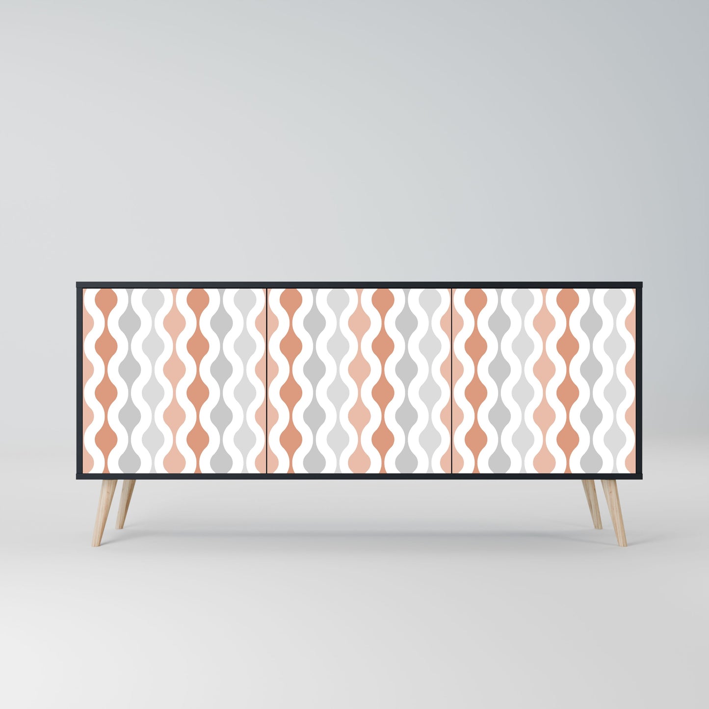 Credenza HAZY NOSTALGIA a 3 ante in finitura nera