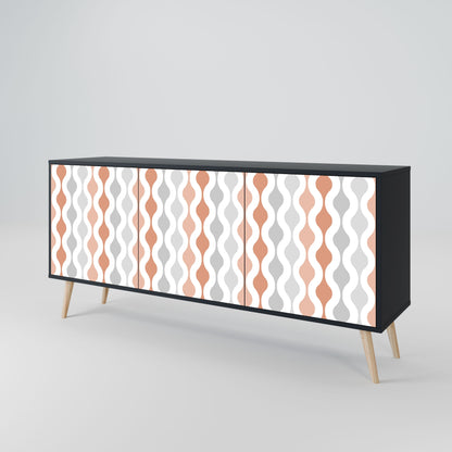 Credenza HAZY NOSTALGIA a 3 ante in finitura nera