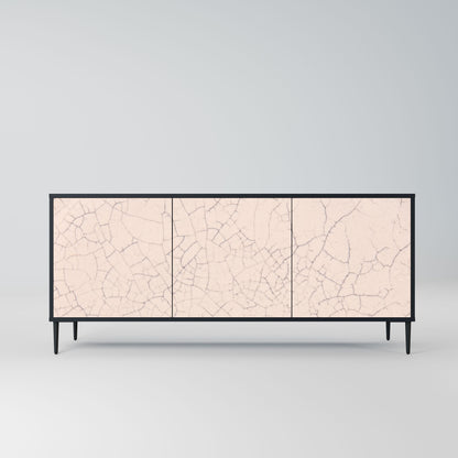 CERAMIC TEXTURE 3-Door Sideboard in Black Finish