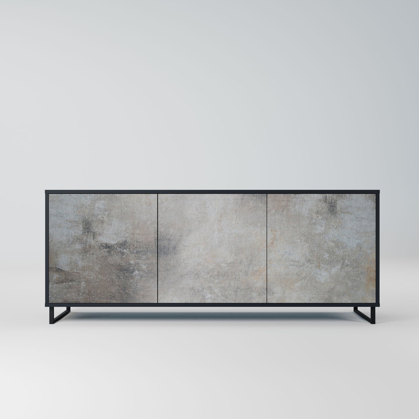 Credenza CONCRETE WALL a 3 ante in finitura nera