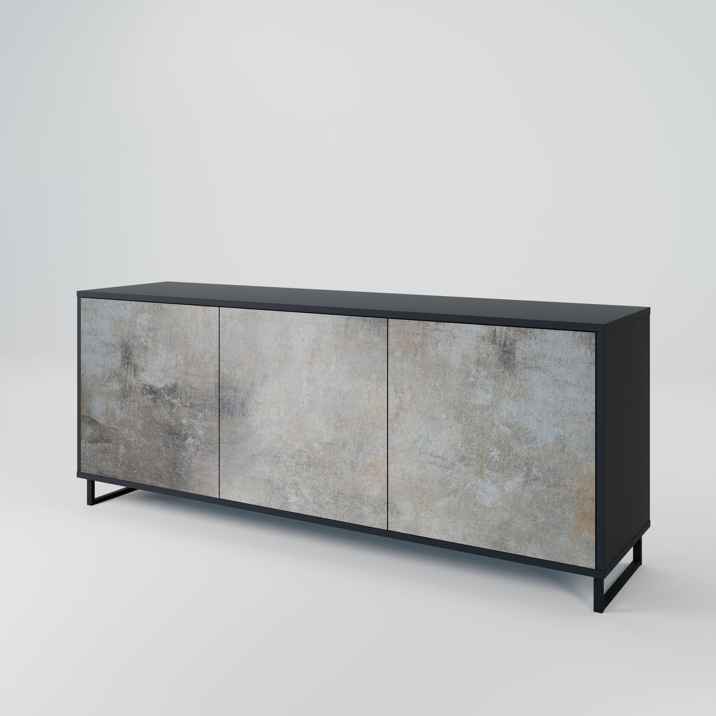 Credenza CONCRETE WALL a 3 ante in finitura nera