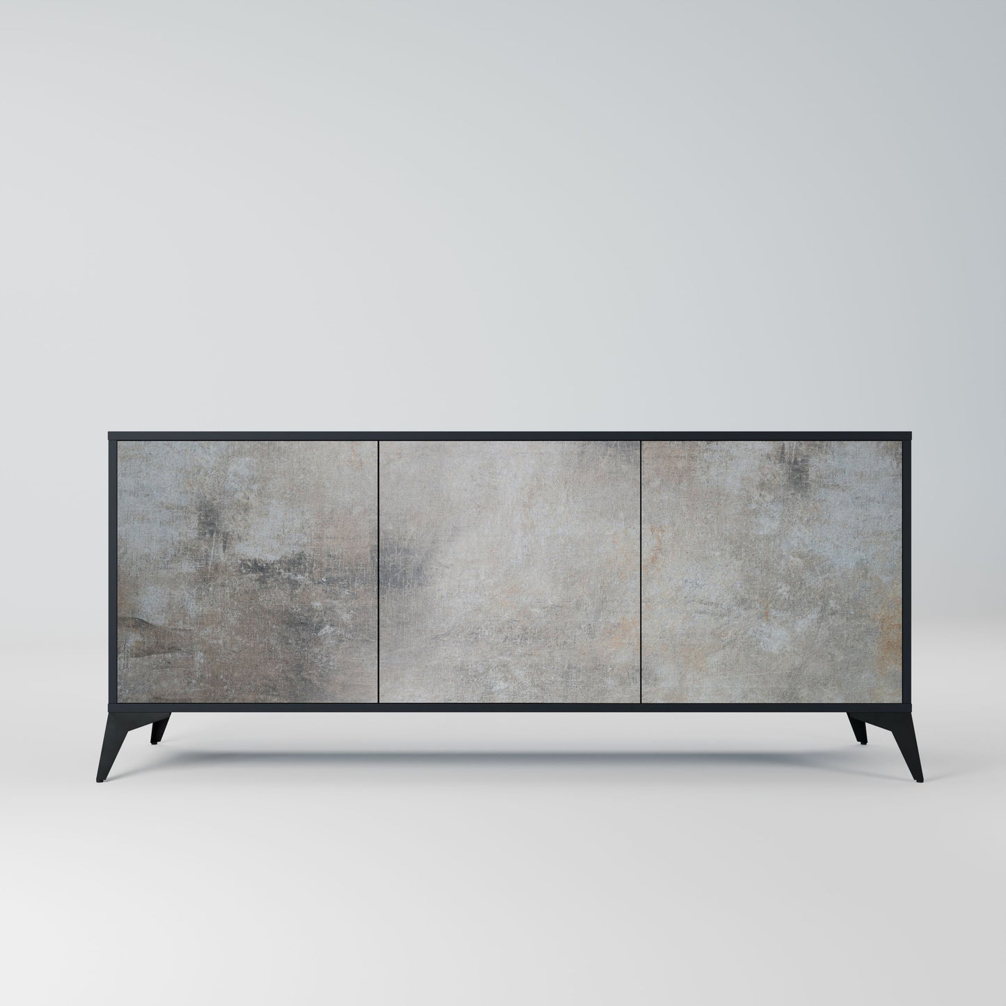 Credenza CONCRETE WALL a 3 ante in finitura nera