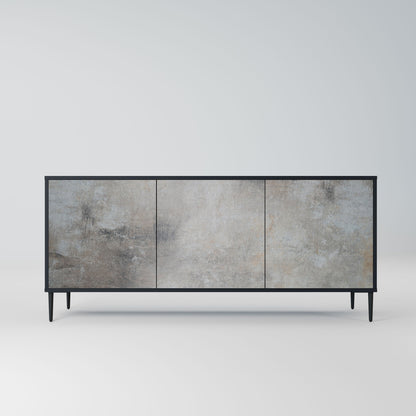 Credenza CONCRETE WALL a 3 ante in finitura nera