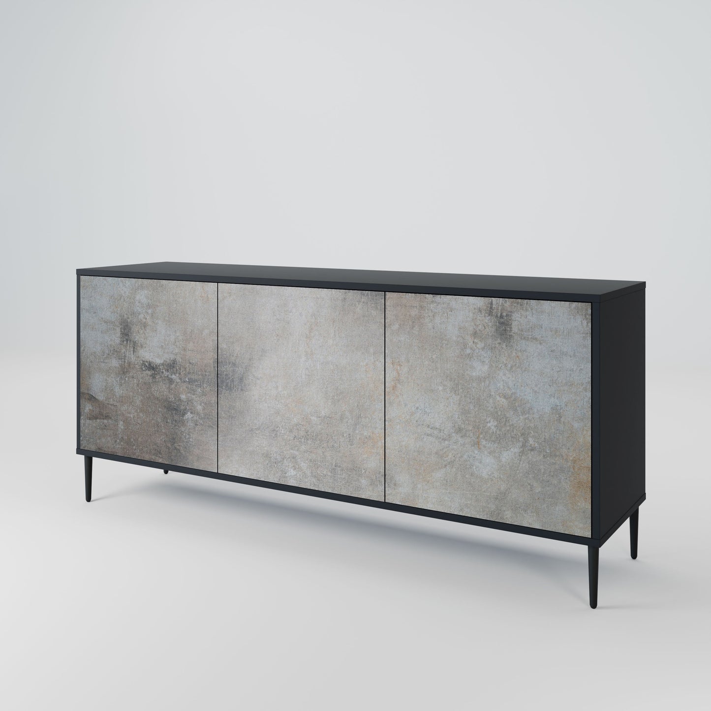 Credenza CONCRETE WALL a 3 ante in finitura nera