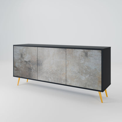 Credenza CONCRETE WALL a 3 ante in finitura nera