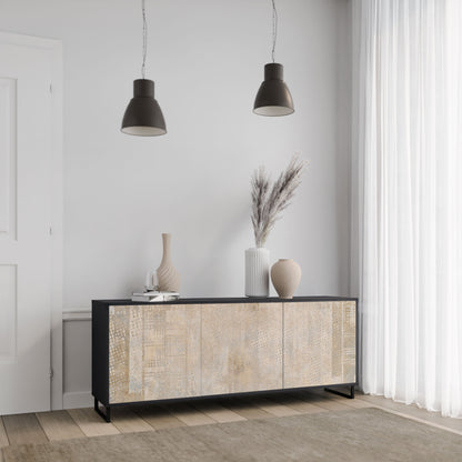 ERRORE SCHERMO Credenza a 3 ante in finitura nera