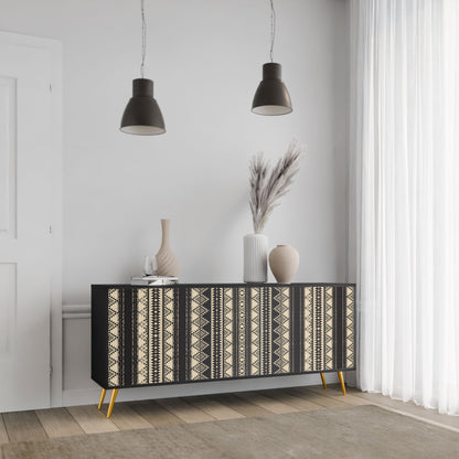 AZTEC 3-Door Sideboard in Black Finish