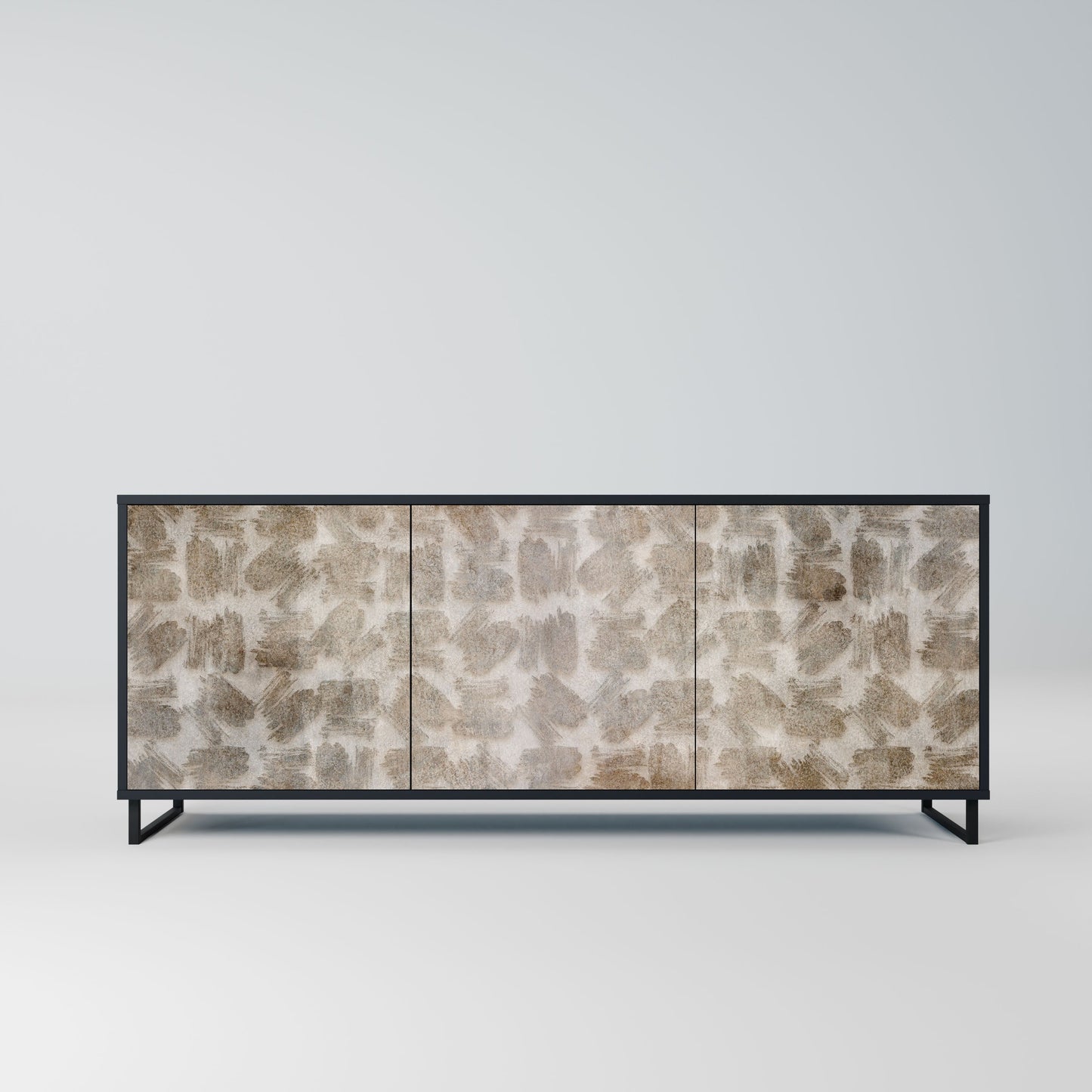 Credenza a 3 ante SLIGHTLY BLURRED in finitura nera