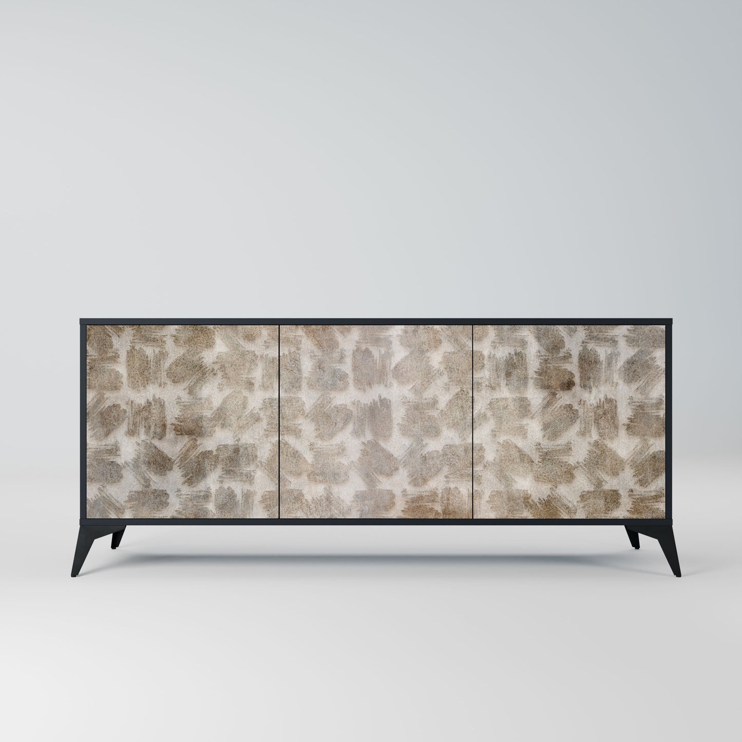 Credenza a 3 ante SLIGHTLY BLURRED in finitura nera