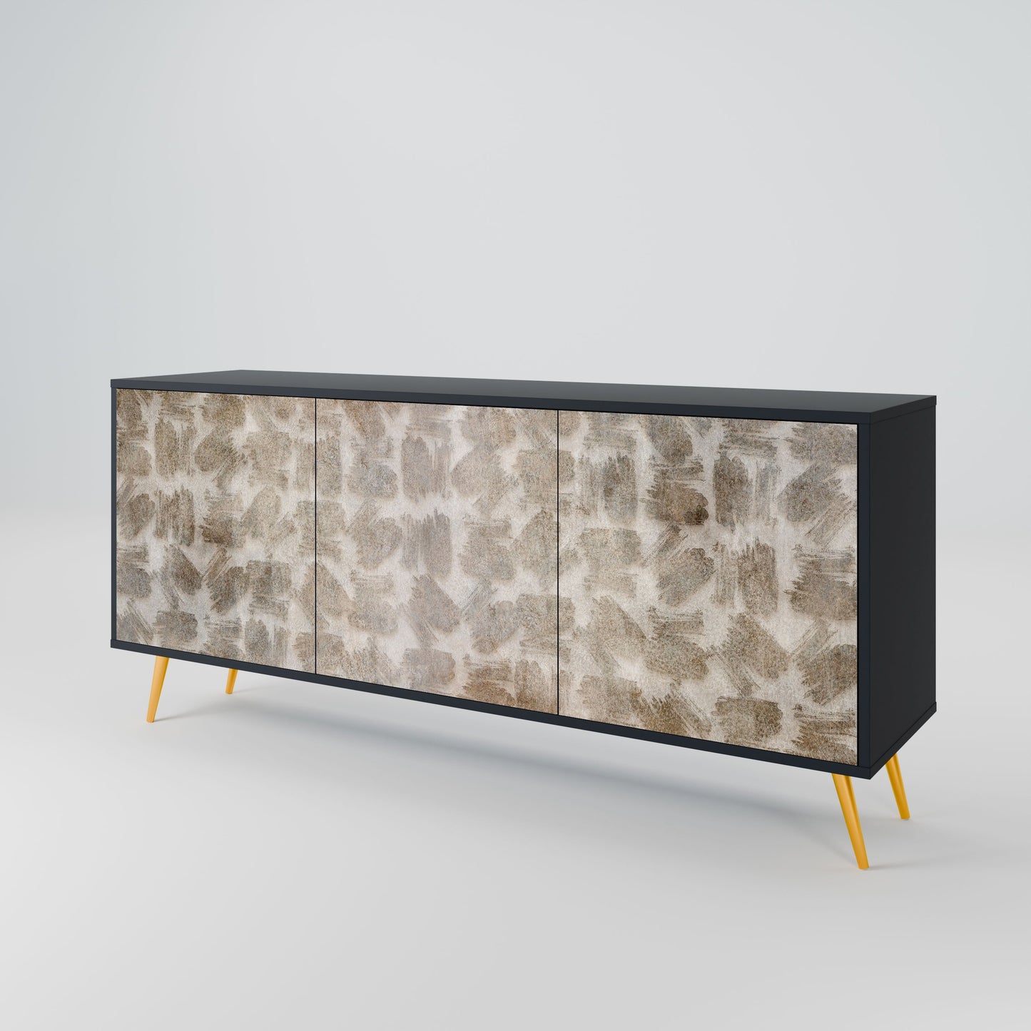 Credenza a 3 ante SLIGHTLY BLURRED in finitura nera