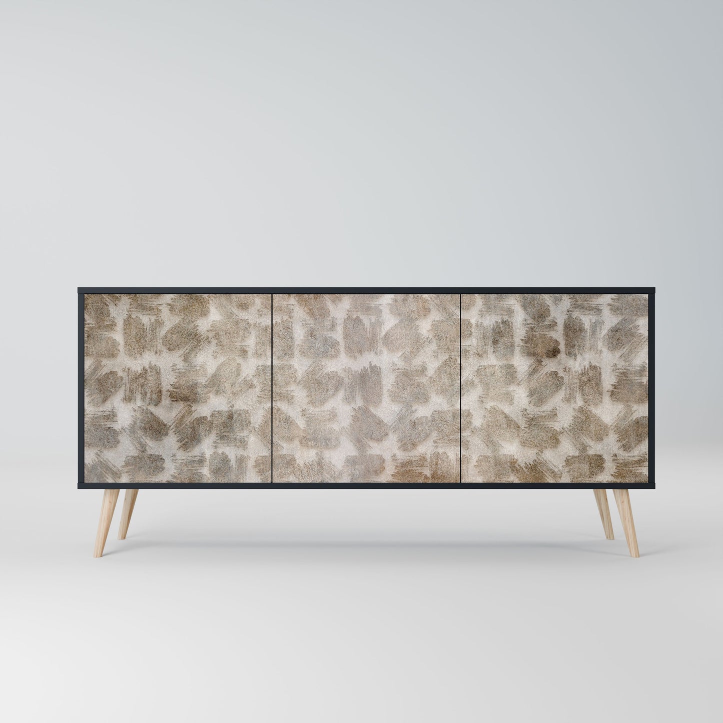 Credenza a 3 ante SLIGHTLY BLURRED in finitura nera