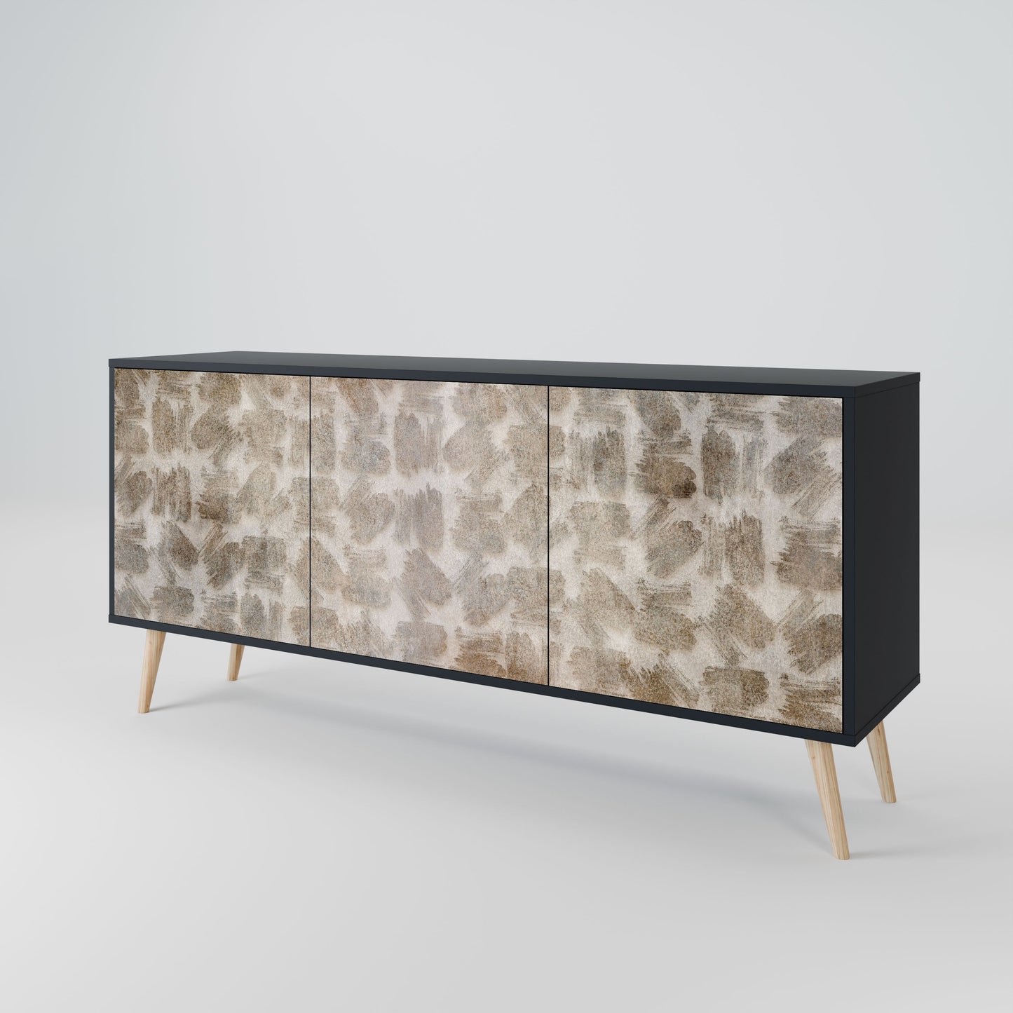 Credenza a 3 ante SLIGHTLY BLURRED in finitura nera