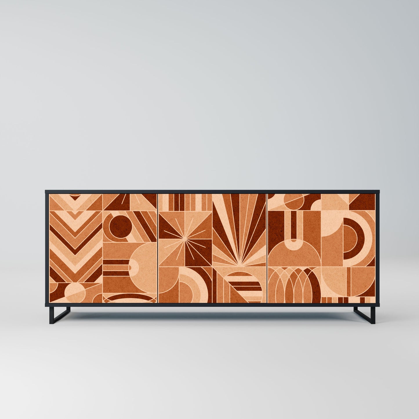 Credenza PRISM MOSAIC a 3 ante in finitura nera