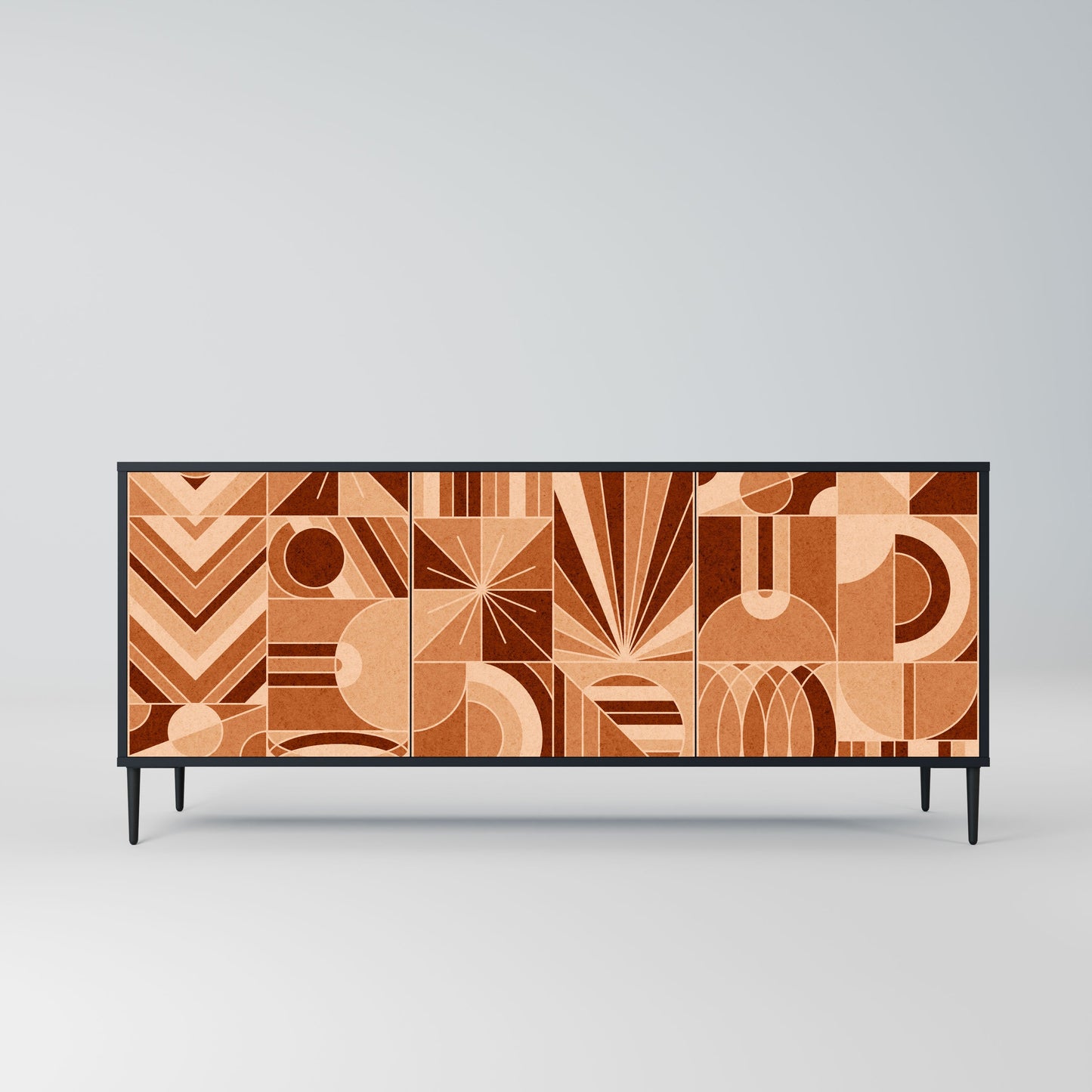 Credenza PRISM MOSAIC a 3 ante in finitura nera