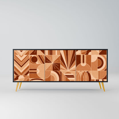 Credenza PRISM MOSAIC a 3 ante in finitura nera