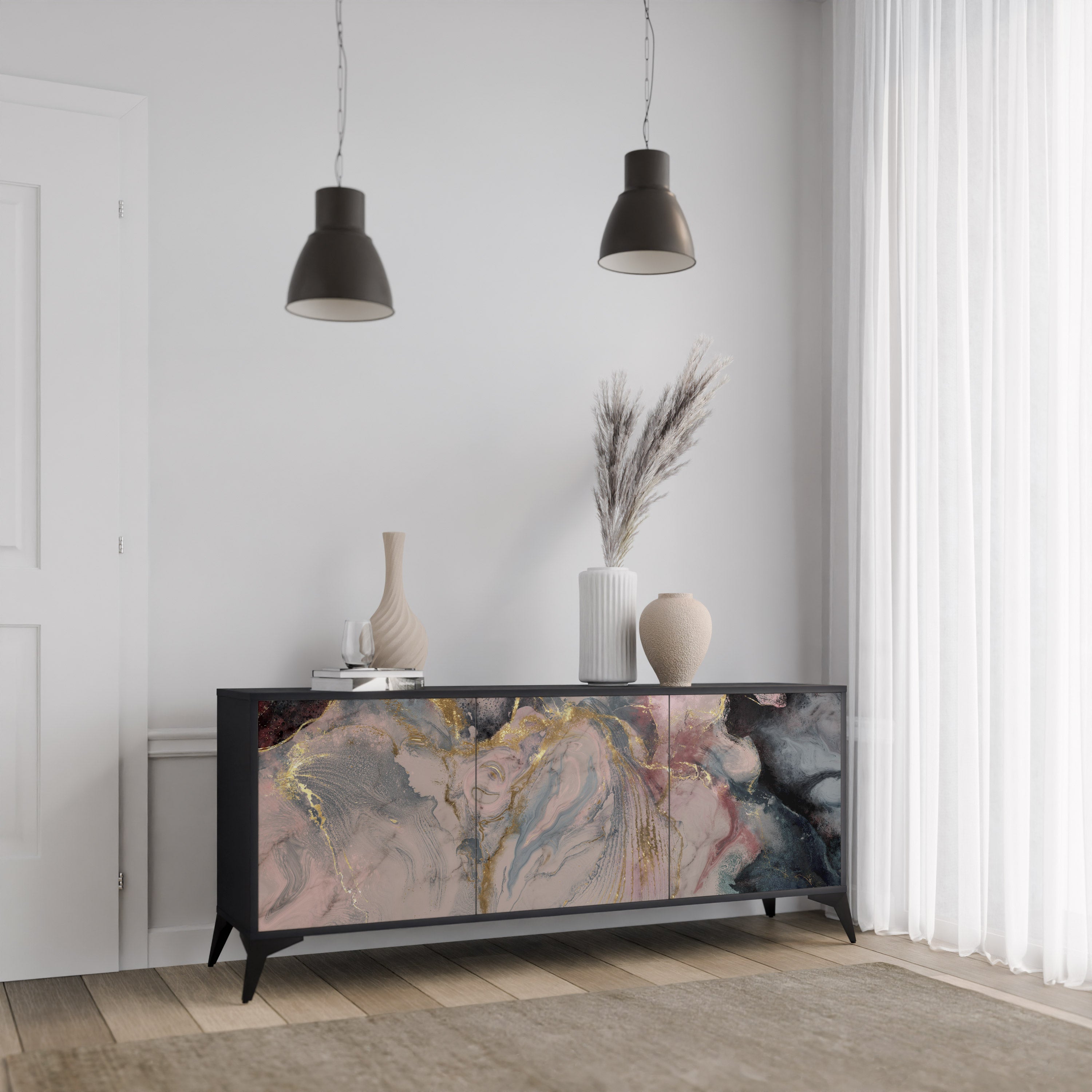 GILDED SWIRLS 3-Door Sideboard