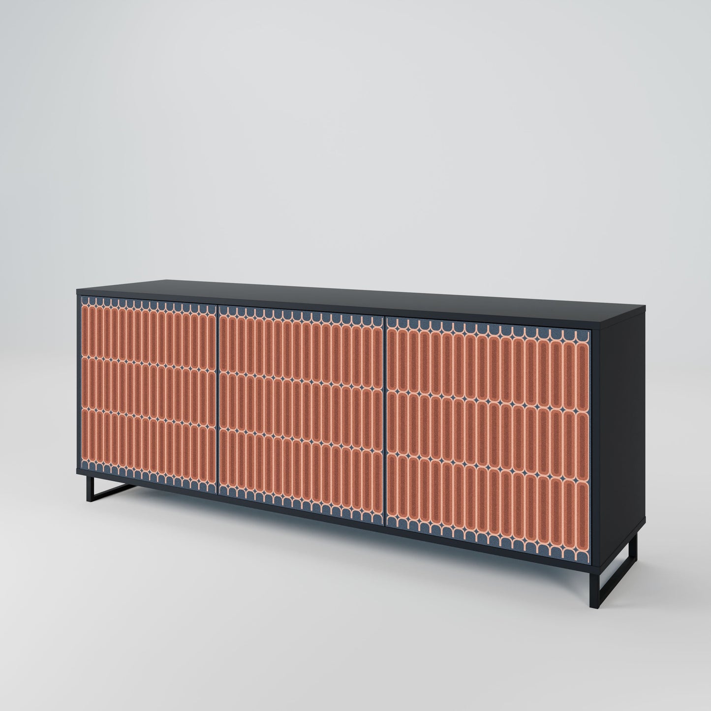 Credenza a 3 ante HYPNOTIC GATE in finitura nera