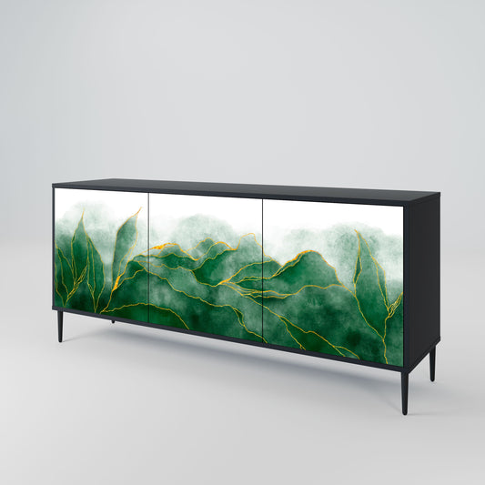 Credenza EXPENSIVE NATURE a 3 ante in finitura nera