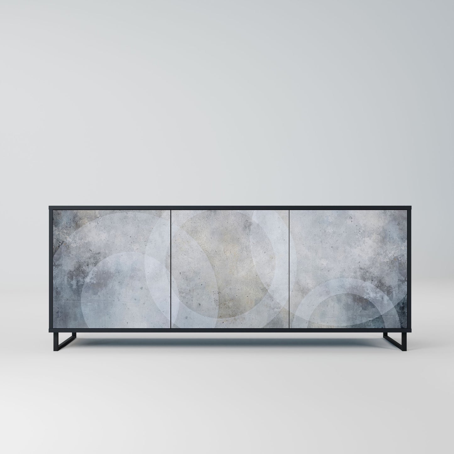 Credenza MUTED ARC a 3 ante in finitura nera