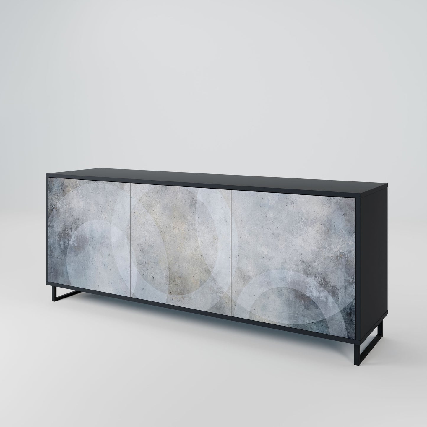 Credenza MUTED ARC a 3 ante in finitura nera