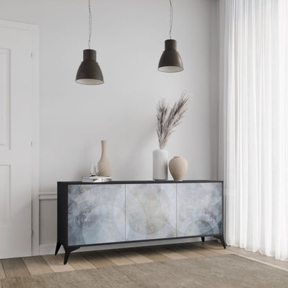 Credenza MUTED ARC a 3 ante in finitura nera