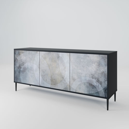 Credenza MUTED ARC a 3 ante in finitura nera