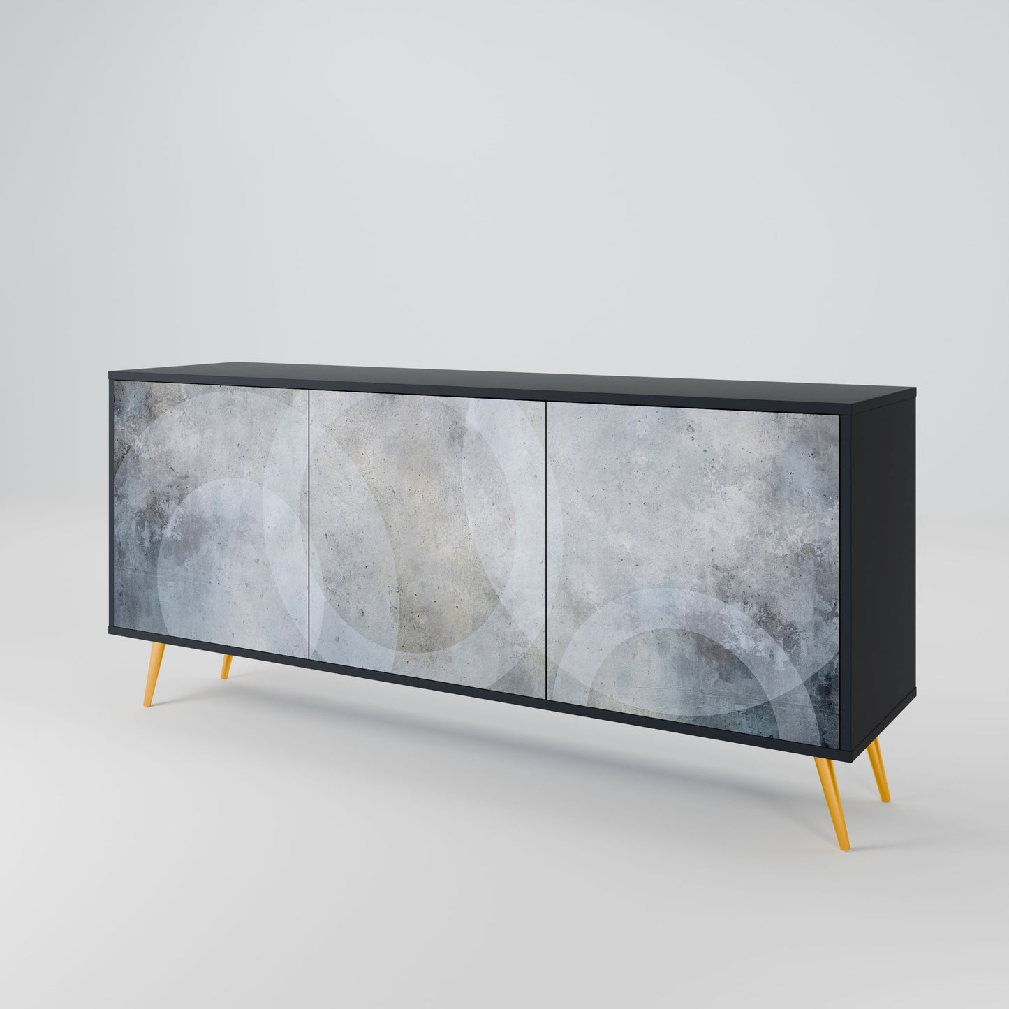 Credenza MUTED ARC a 3 ante in finitura nera