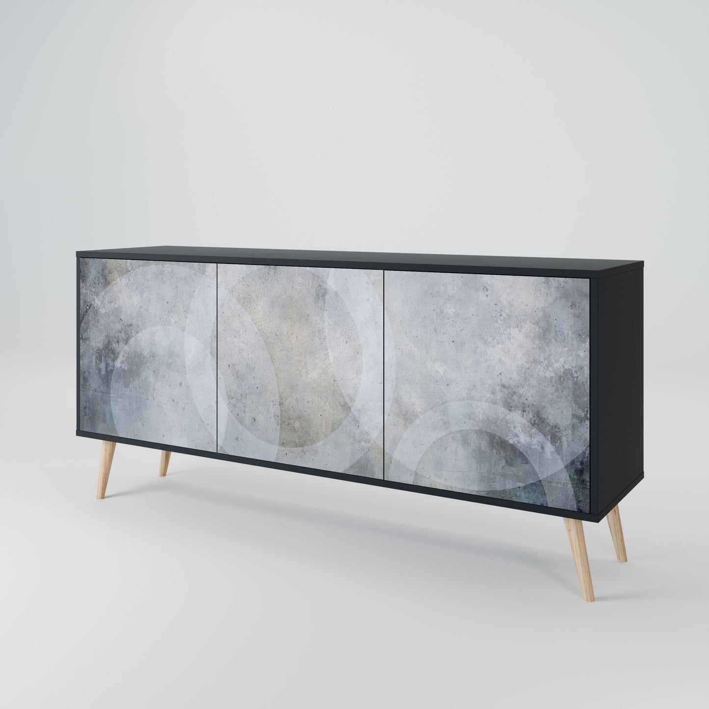 Credenza MUTED ARC a 3 ante in finitura nera