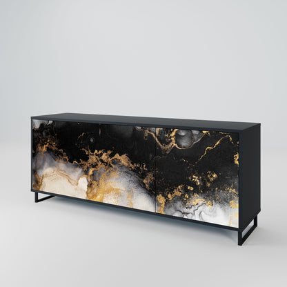 Credenza a 3 ante MARBLE OF TOMMORROW in finitura nera