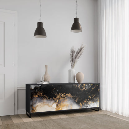 Credenza a 3 ante MARBLE OF TOMMORROW in finitura nera