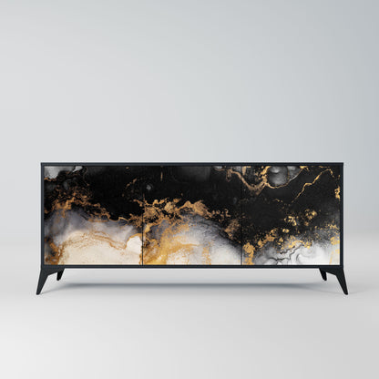 Credenza a 3 ante MARBLE OF TOMMORROW in finitura nera