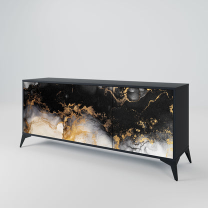 Credenza a 3 ante MARBLE OF TOMMORROW in finitura nera