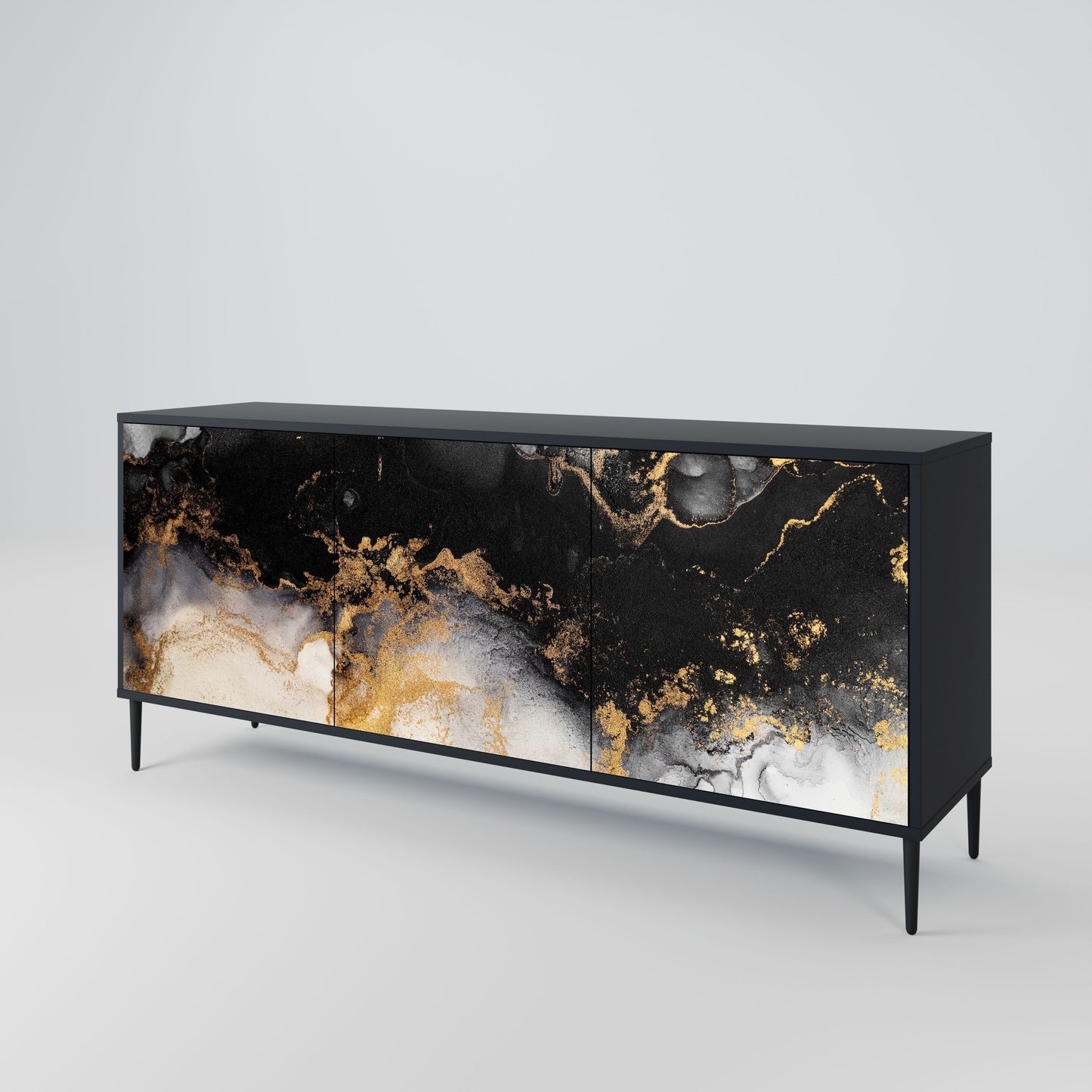 Credenza a 3 ante MARBLE OF TOMMORROW in finitura nera