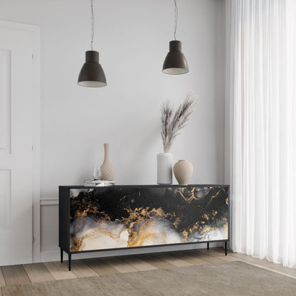 Credenza a 3 ante MARBLE OF TOMMORROW in finitura nera