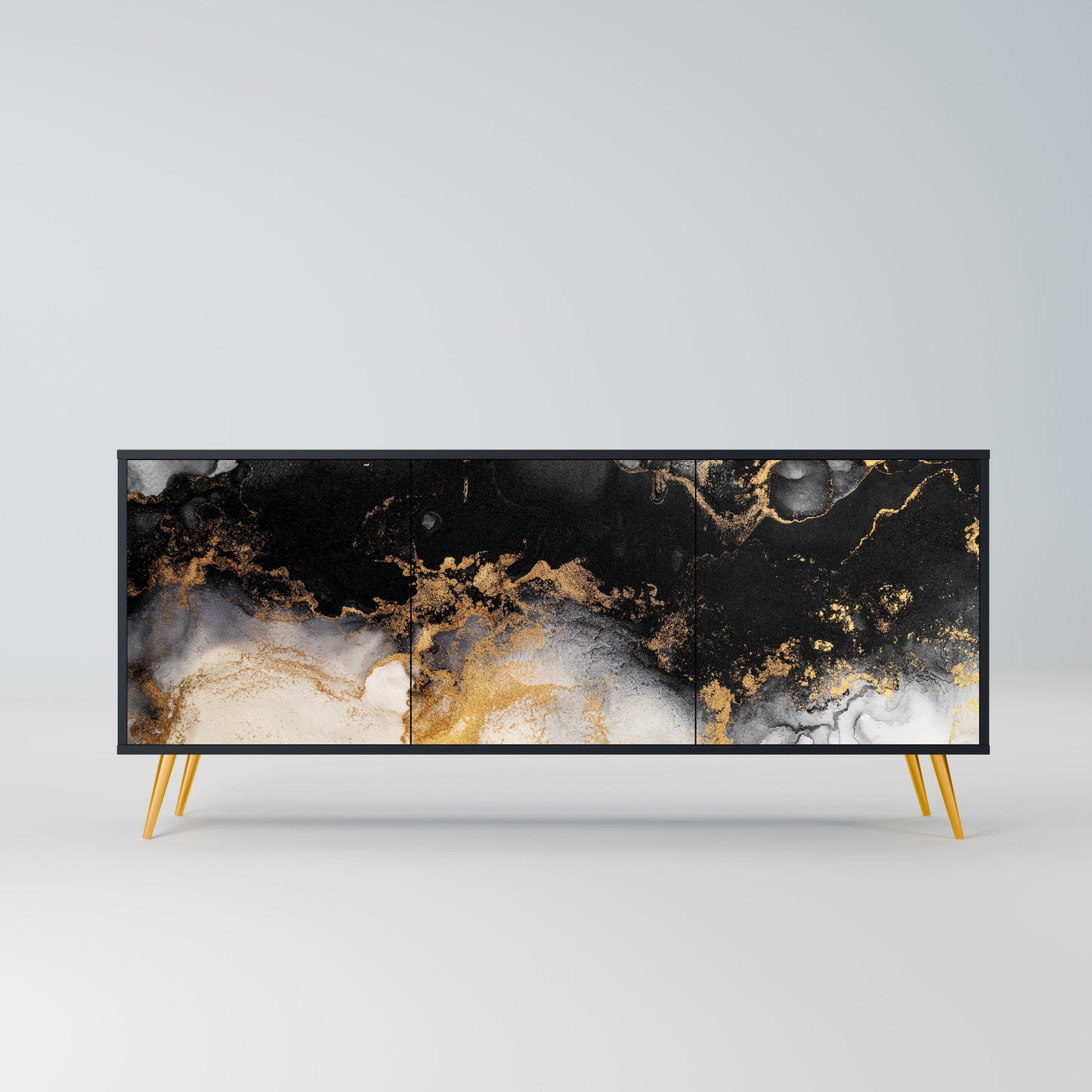 Credenza a 3 ante MARBLE OF TOMMORROW in finitura nera