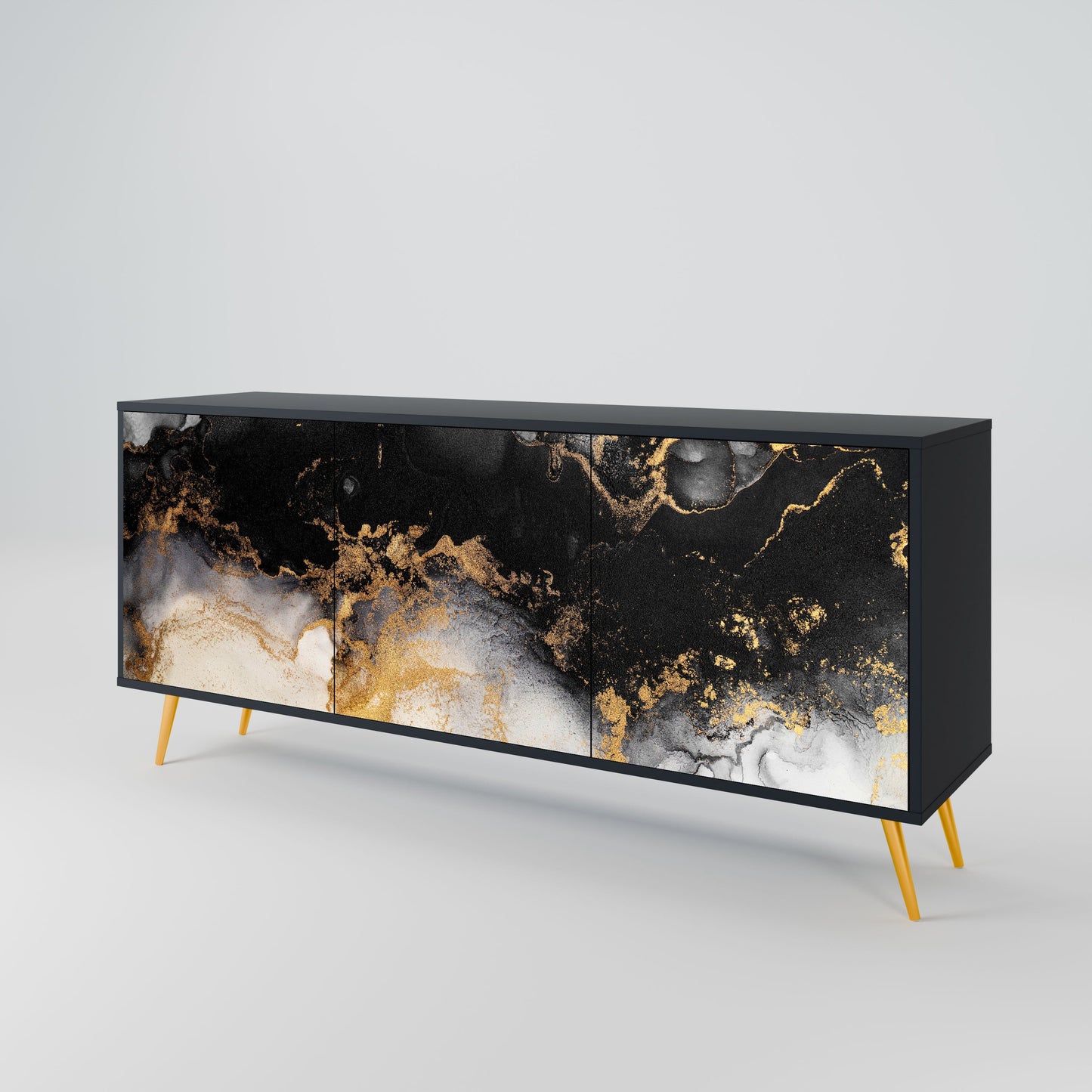 Credenza a 3 ante MARBLE OF TOMMORROW in finitura nera