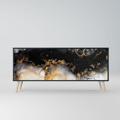 Credenza a 3 ante MARBLE OF TOMMORROW in finitura nera