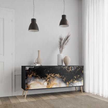 Credenza a 3 ante MARBLE OF TOMMORROW in finitura nera