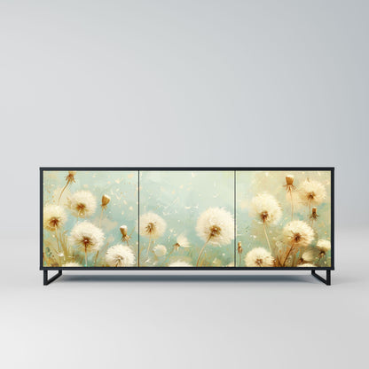 Credenza DREAMY MEADOW a 3 ante in finitura nera