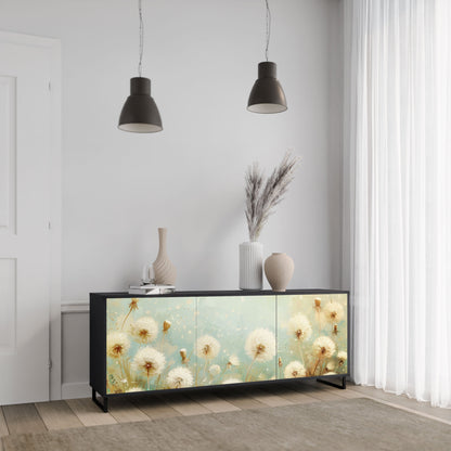 Credenza DREAMY MEADOW a 3 ante in finitura nera