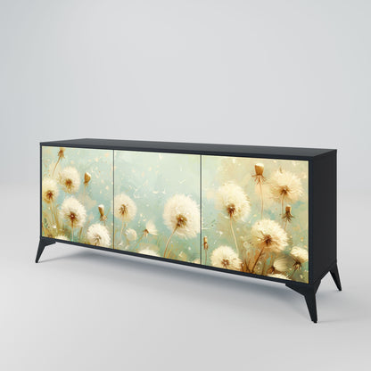 Credenza DREAMY MEADOW a 3 ante in finitura nera